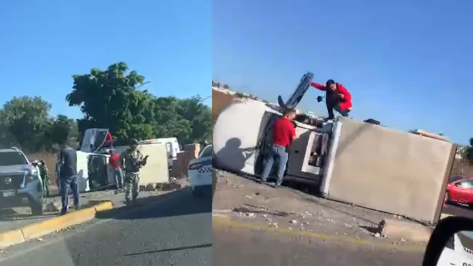 Se vuelca camioneta en la Costerita