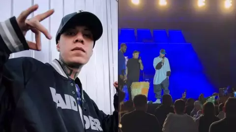 Santa Fe Klan ayudó a vendedor de chicharrones en pleno concierto de Xmatkuil 2024