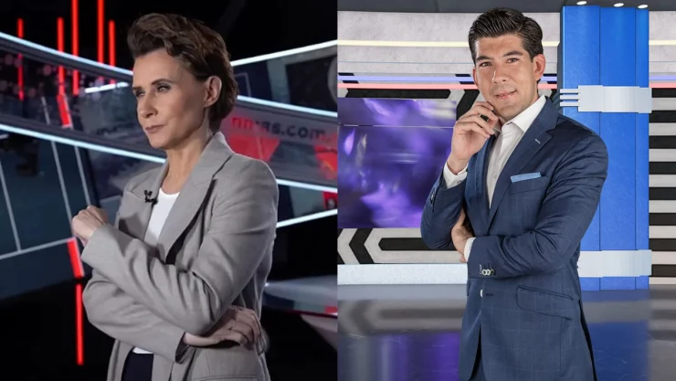 Moderadores del primer debate presidencial Denise Maerker y Manuel López San Martín
