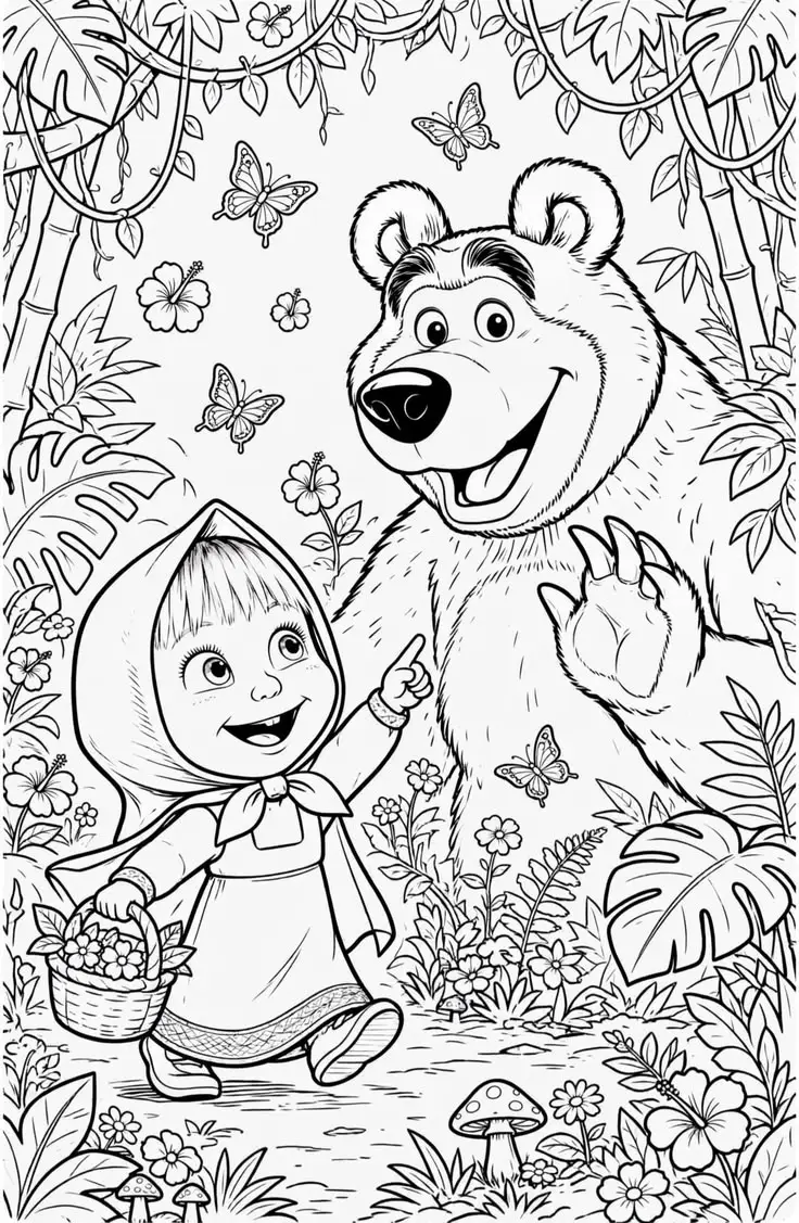 Plantilla de Masha y el Oso