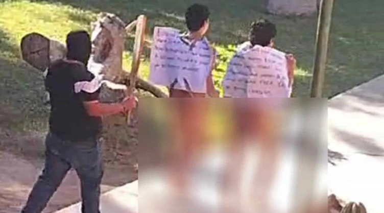 Encapuchados tablean y exhiben desnudos a dos estudiantes en Sinaloa