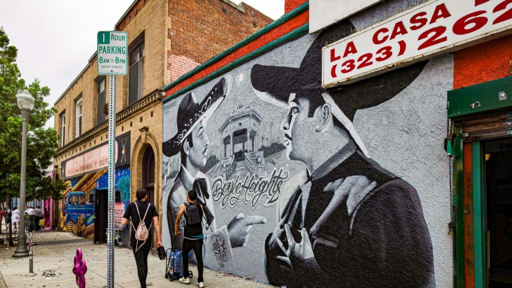 Una pared del barrio East Los Ángeles, California