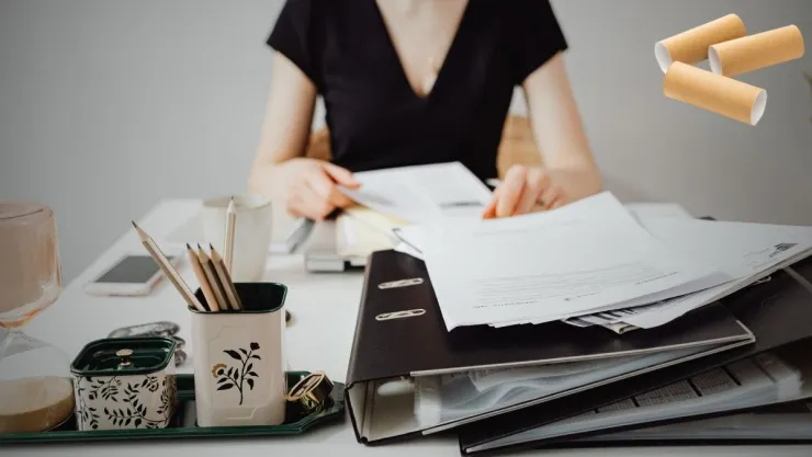 Ideas DIY Cómo hacer un organizador de escritorio con rollos de papel higiénico.jpg