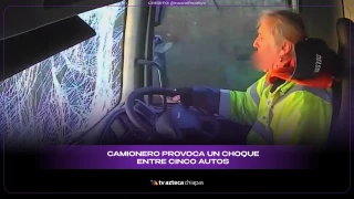 Conducción a ciegas: camionera provoca accidente múltiple