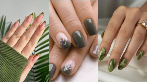 modelos de u&ntilde;as verde oliva