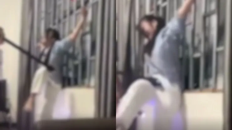 VIDEO | Mujer es torturada con tubos eléctricos por dos sujetos y TODO quedó CAPTADO; la ataron de las manos