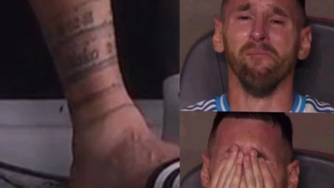 Im&aacute;genes de Lionel Messi en l&aacute;grimas y su tobillo lesionado en la Copa Am&eacute;rica