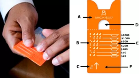tabilla billetes personas con discapacidad