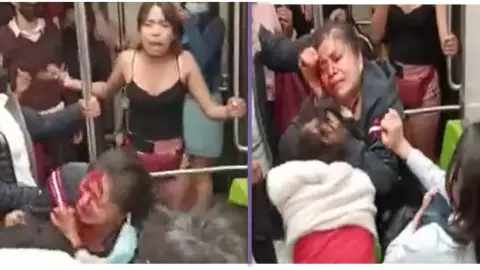 VIDEO - Hay tiro en metro de CDMX Dos mujeres se agarran a golpes