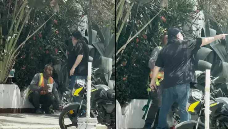 extranjero retira de manera agresiva a un trabajador