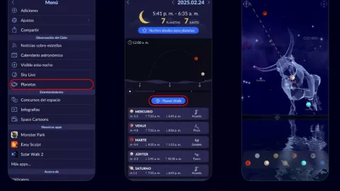 Una aplicación de astronomía te ayudará a identificar los planetas en la alineación planetaria 2025