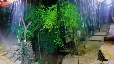 Primera lluvia de la temporada en Badiraguato