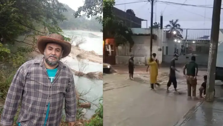 Hombre cae a alcantarilla en Chiapas.