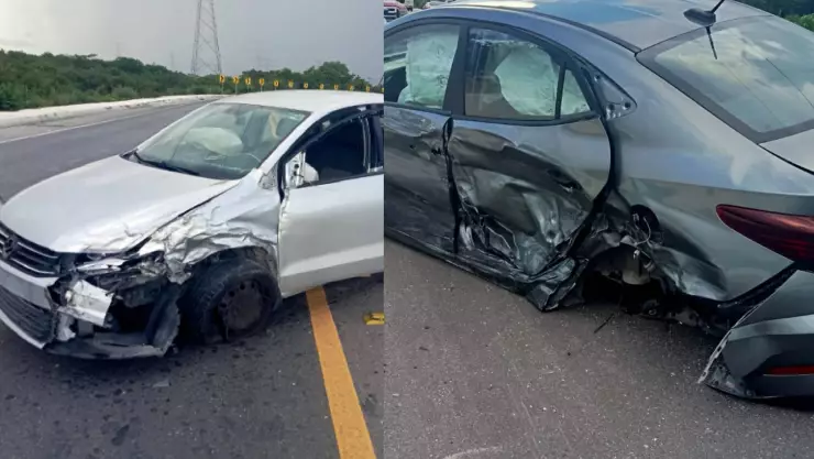 Fuerte choque en avenida Chac Mool de Cancún deja grandes daños