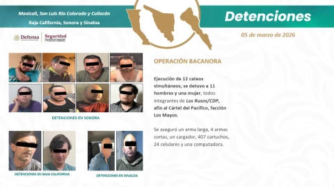 Golpe a “La Mayiza": Caen 12 de “Los Rusos” tras operativo Bacanora en tres estados de México