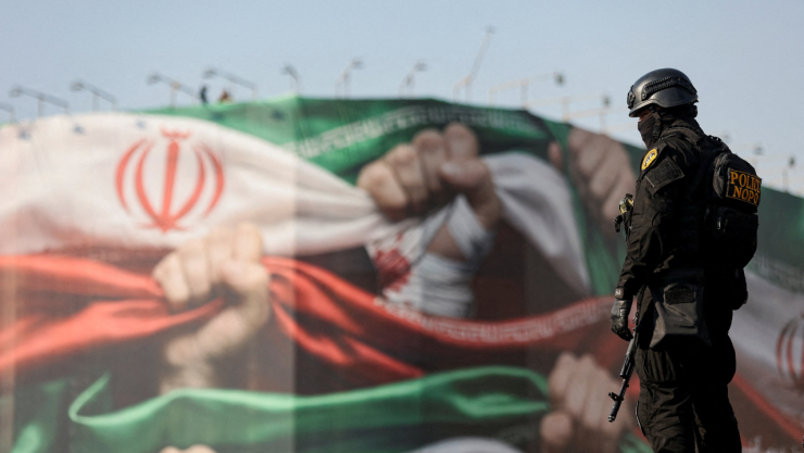 Mural de bandera de Irán