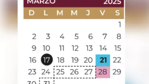 Mes de marzo, calendario escolar 2024-2025