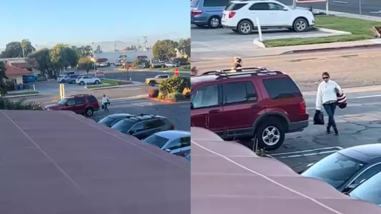 ¿Falló la matrix? Mujer se “congela” a la mitad de un estacionamiento y las redes sociales abren debate | VIDEO