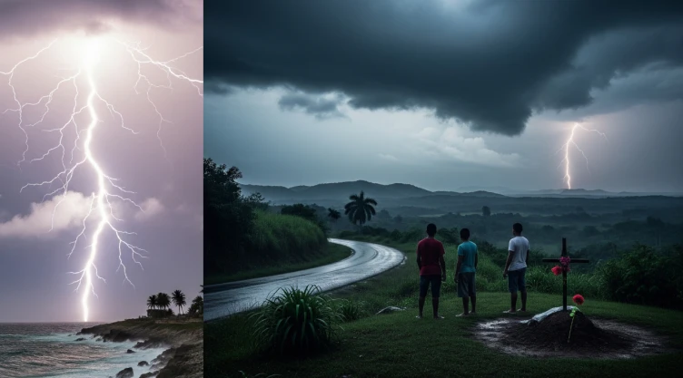 Un potente rayo ilumina un cielo oscuro y nublado durante una tormenta eléctrica en Cuba. Las descargas eléctricas son la primera y más letal causa de muerte por fenómenos naturales en el país caribeño.