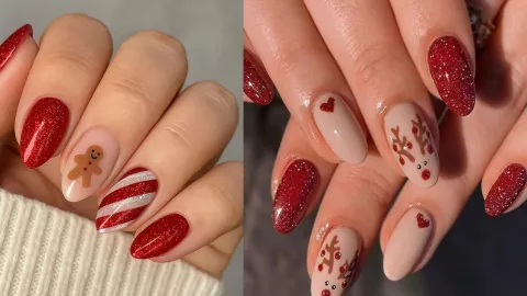 19 ideas de uñas nude con brillos: se ven hermosas en cortas o largas y serás la sensación en Navidad.