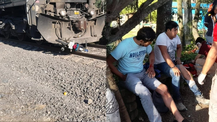 Motociclistas evitan ser arrollados por tren en Fortín