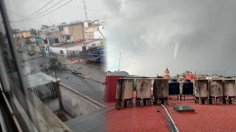 Tornado sorprende a Toluca, Edomex ¡Habitantes lograron captar el fenómeno en video! 
