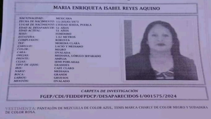 maría enriqueta desaparecida muerta ocoyucan