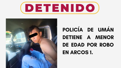 Menor de edad es ARRESTADO en Umán, Yucatán por presunto robo de herramientas
