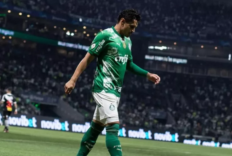 Raphael Viega en un partido con Palmeiras