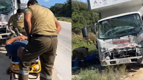 Accidente deja a dos personas lesionadas en la carretera Tulum - Playa del Carmen HOY 30 de enero de 2025.jpg