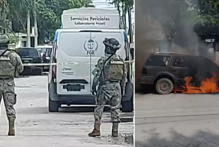 Ataque armado en la delegación Alfredo V. Bonfil deja vehículo incendiado