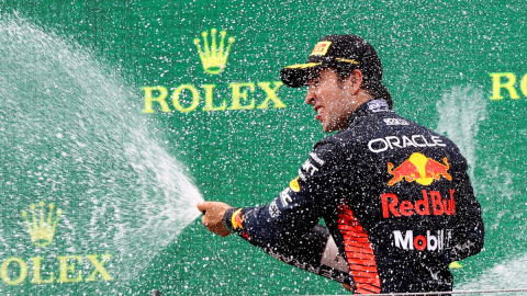 Checo Pérez es tercero en el GP de Austria