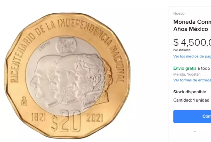 La moneda conmemorativa de México