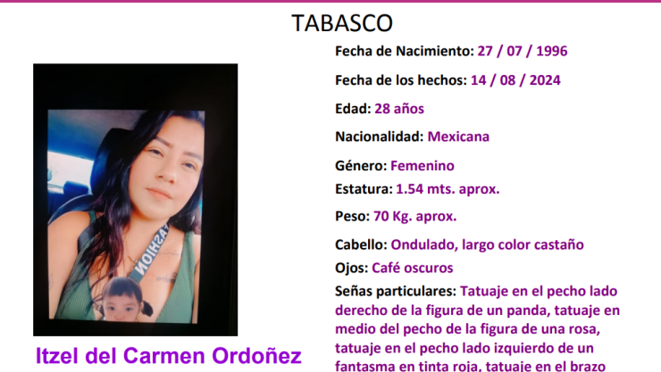 Protocolo Alba Tabasco: Itzel del Carmen Ordoñez Veloz desapareció en Centro