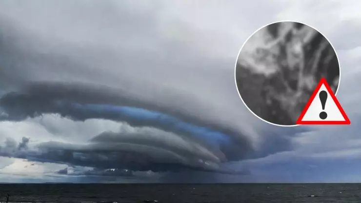 Imagen satelital muestra el ingreso del Frente Frío 27 por el norte de Veracruz
