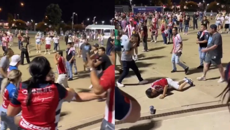 Aficionados de Chivas protagonizan pelea