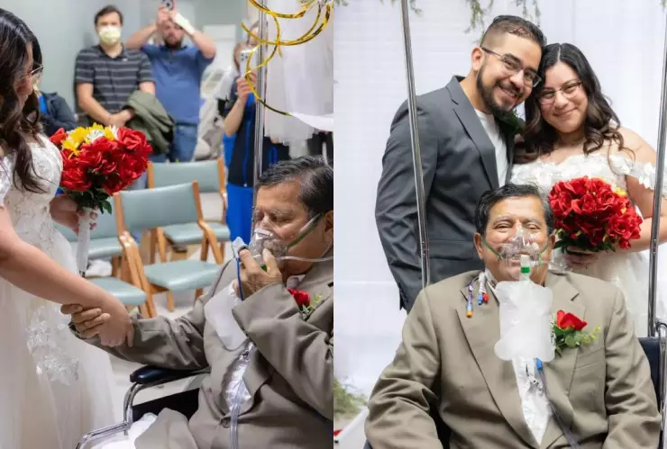 ¡Cumplieron su sueño! Pareja de novios realiza boda improvisada en el hospital; fue el deseo de un papá moribundo