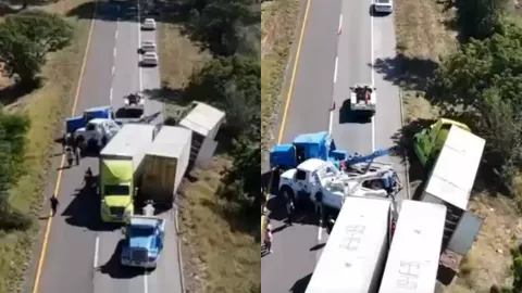 Se accidenta tractocamión sobre la Culiacán-Mazatlán, en Elota