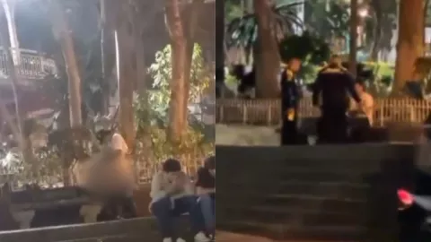 Pareja separada por policías