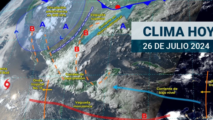 El pronóstico del clima hoy viernes 26 de julio prevé lluvias intensas