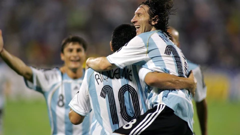 Selección Argentina Messi y Riquelme