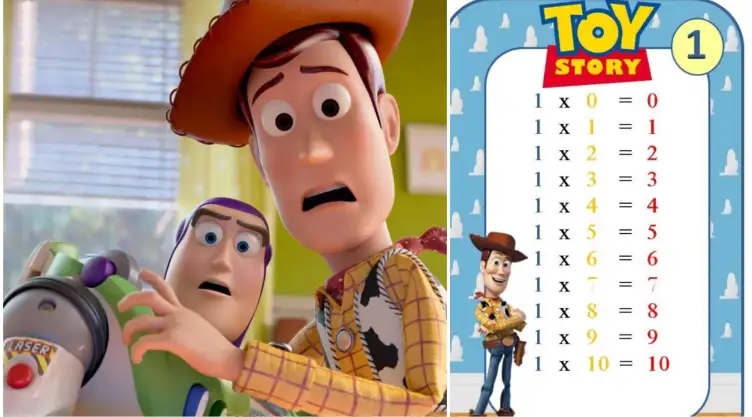 tablas de multiplicar de toy story