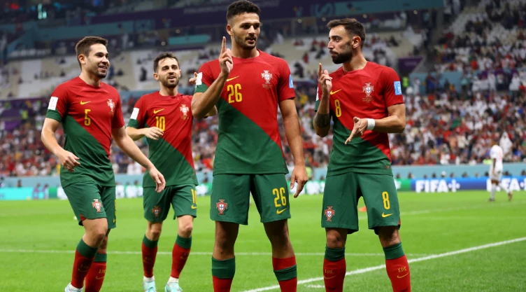 Goncalo Ramos celebra con Portugal en Qatar 2022