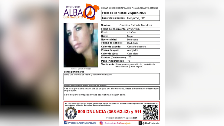 ¡No se sabe de ella desde hace 7 días! Urge localizar a Carolina Estrada Mendoza, desaparecida en Guanajuato.png