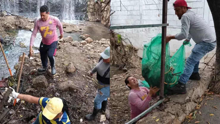 Labores de limpieza en Acapulco, para evitar que las lluvias ocasionen afectaciones a la vialidad
