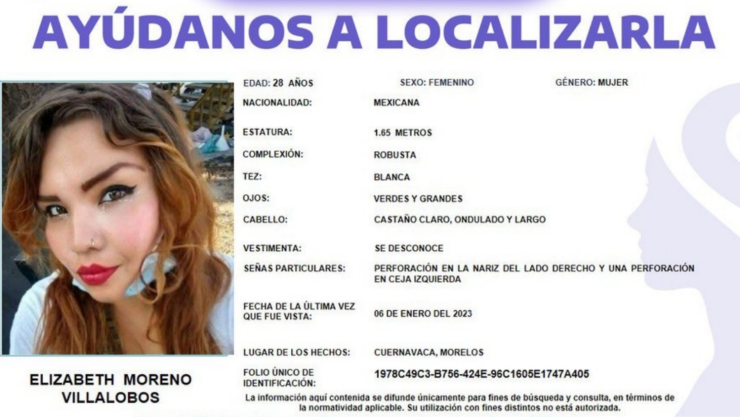 SE BUSCA a Elizabeth Moreno Villalobos.