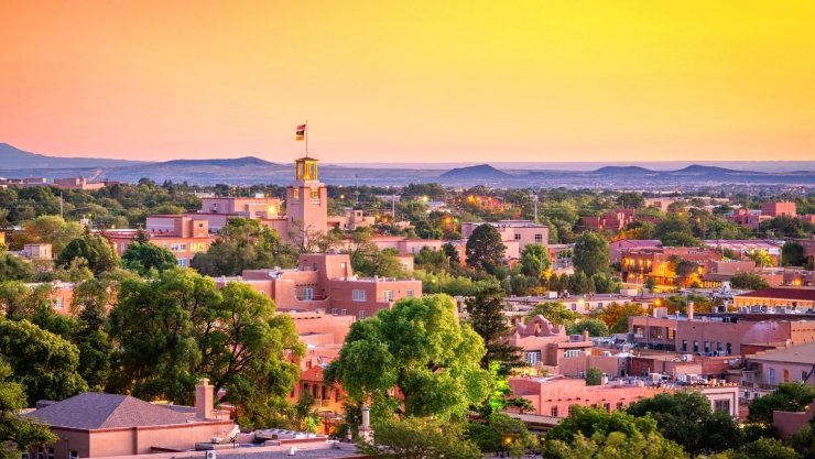 Panorámica de la ciudad de Santa Fe, en Nuevo México