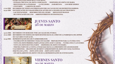 Programa Viacrucis en San Francisco Culhuacán Semana Santa 2024