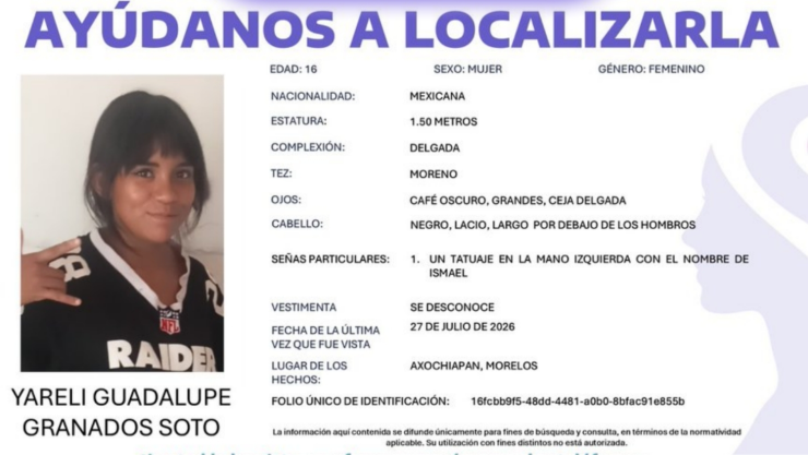SE BUSCA a Yareli Guadalupe Granados Soto.
