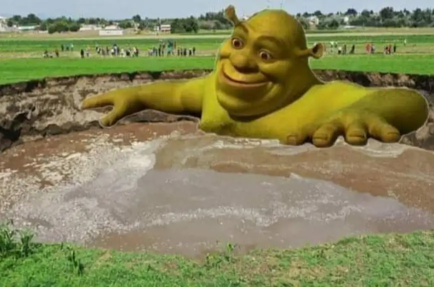 Shrek, se puede tomar un baño en este “enorme pantano”.